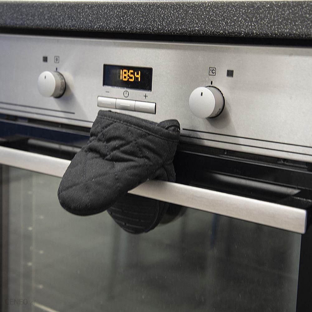 Łapka rękawica kuchenna z silikonem i magnesem bawełniana czarna