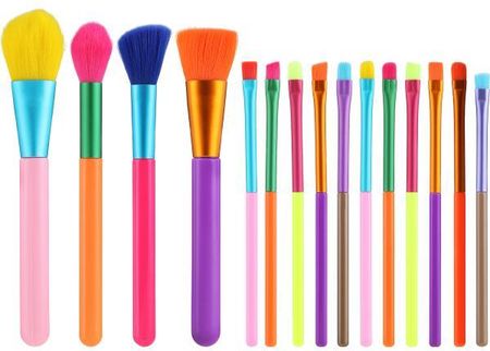 Zestaw pędzli do makijażu, 15 szt., wielobarwny - Lewer Brushes Multicolored