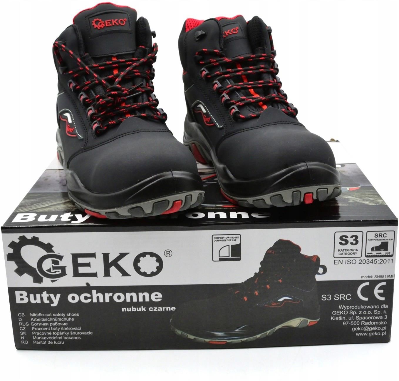 Buty Ochronne Nubuk Czarne S3 Src Geko G90 - Ceny I Opinie - Ceneo.pl