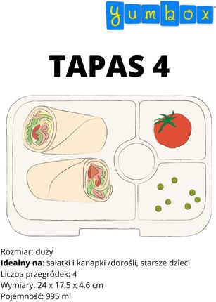 Yumbox Tapas 4 Compartment - True Blue Shark