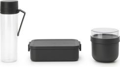 Brabantia Pojemniki Na Lunch Make & Take Szare Z Butelką 3 El. (206740)