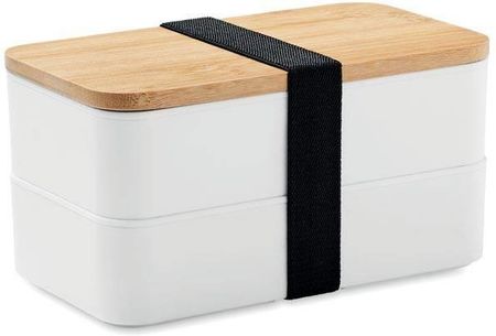 Upominkarnia Lunch Box Z Bambusową Pokrywką Biały