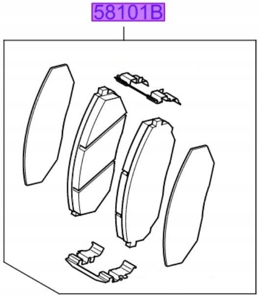 Klocki hamulcowe Kia Oe Klocki Hamulcowe Przód 581012Pa70 58101-2Pa70 ...