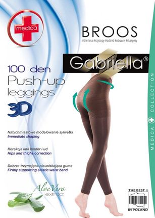 Legginsy push-up 100 den 3D Gabriella Czarne 3/4