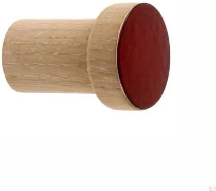 Dot Manufacture Wieszak Ścienny Simple Drewniany Emaliowany Ciemny Czerwony Olej Biały (W_04Ccob)