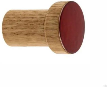 Dot Manufacture Wieszak Ścienny Simple Drewniany Emaliowany Ciemny Czerwony Olej Bezbarwny Półmat (W_04Ccobp)
