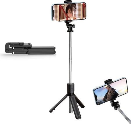 Statyw Tripod Z Pilotem Bluetooth / Bezprzewodowy Selfie Stick Kijek Do Zdjęć Xo Ss09 Czarny