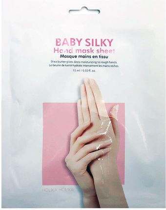 Holika Baby Silky Hand Mask Sheet Regenerująco-Nawilżająca Maseczka Do Rąk W Formie Bawełnianych Rękawiczek 15Ml 