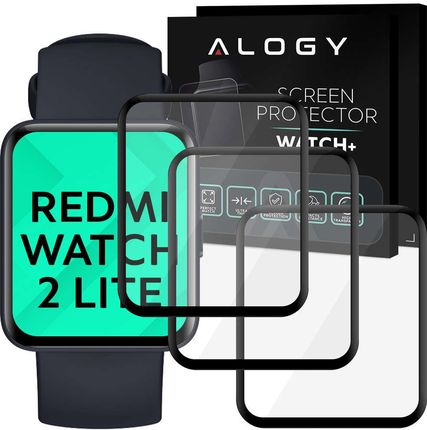 3X Elastyczne Szkło 3D Alogy Screen Protector Pro+ Do Xiaomi Redmi Watch 2 Lite Black
