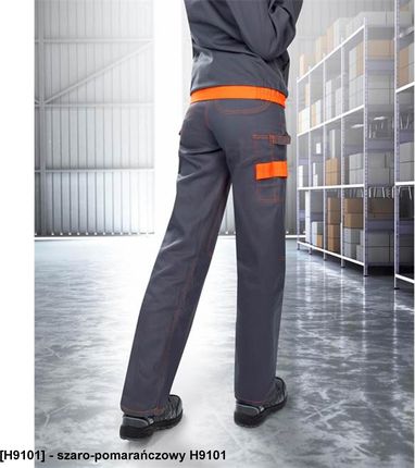Ardon Cool Trend Klasyczne Damskie Spodnie Robocze Do Pasa 100% Bawełna O Sportowym Kroju Szaro Pomarańczowy H9101 44