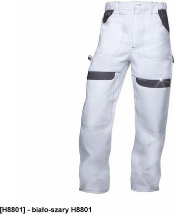 Ardon Cool Trend Klasyczne Spodnie Robocze Męskie Do Pasa O Sportowym Kroju Biało Szary H8801 50