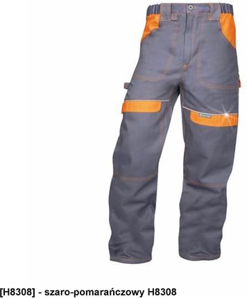 Ardon Cool Trend Klasyczne Spodnie Robocze Męskie Do Pasa O Sportowym Kroju Szaro Pomarańczowy H8308 46