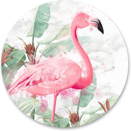 Muralo Fototapeta Okrągła Flamingi Rośliny Natura 100x100