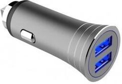 Zasilacz samochodowy WG 2x USB QC 3.0 18+12W + USB-C kabel 1m (9767) Srebrny/Szary