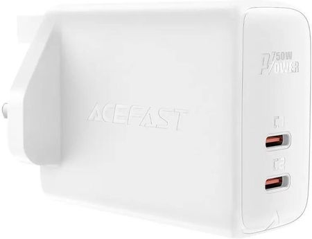 Acefast ładowarka sieciowa GaN (wtyczka UK) 2x USB Typ C 50W, Power Delivery, PPS, Q3 3.0, AFC, FCP (A32