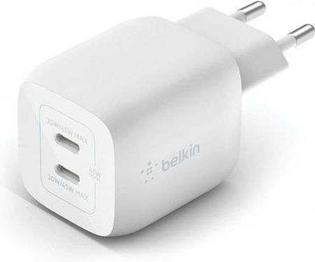 Ładowarka sieciowa Belkin Boost Pro Wall Dual USB-C PD 3.0 PPS GaN 45W, Biała