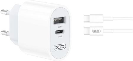 XO ładowarka sieciowa L97 1x USB USB-C 2,4A Biała + kabel -