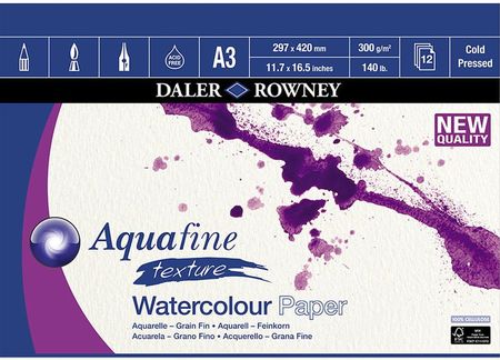 Daler-Rowney Blok Do Akwareli Aquafine Texture A3 300G 12 Ark.