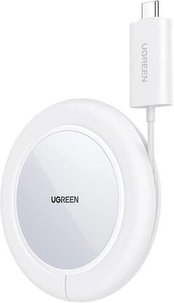 Ugreen ładowarka bezprzewodowa Qi 15W z silikonowym etui kompatybilna MagSafe biały (CD245-40123)