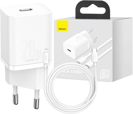 Ładowarka sieciowa Baseus Super Si USB-C kabel do iPhone 20W White