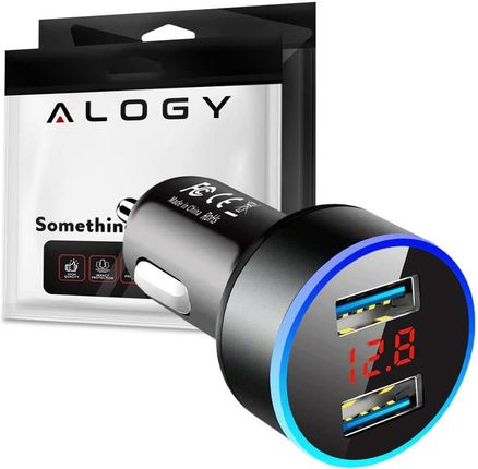 Szybka ładowarka samochodowa Alogy do auta 4x USB QC 3.0 2.1A Czarna