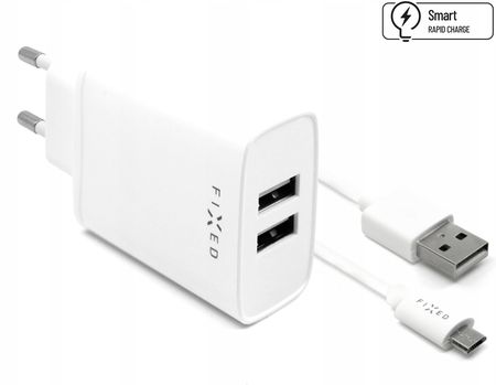 Fixed Dual Usb Charger 15W + USB/micro Cable