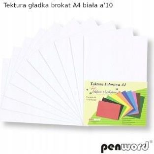 Tektura Gładka Brokat A4 Biała A'10 Penword