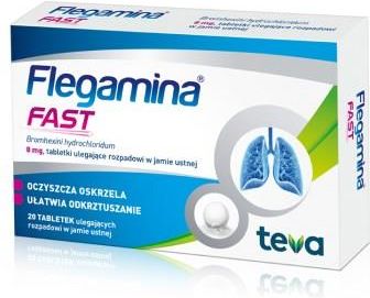 FLEGAMINA Fast, tabletki ulegające rozpadowi w jamie ustnej, 8mg, 20 tabletek