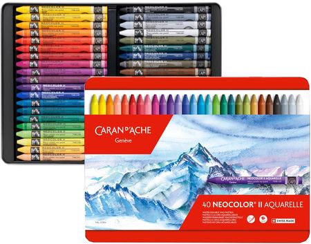CARAN d'ACHE NEOCOLOR II 40色セット ネオカラー™II 水溶性パステル – 40色セット 創造性が無限に
