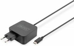DIGITUS ŁADOWARKA SIECIOWA ZASILACZ 1X USB-C PD 3.0 MAX. 65W ZINTEGROWANY KABEL 1,2M CZARNA