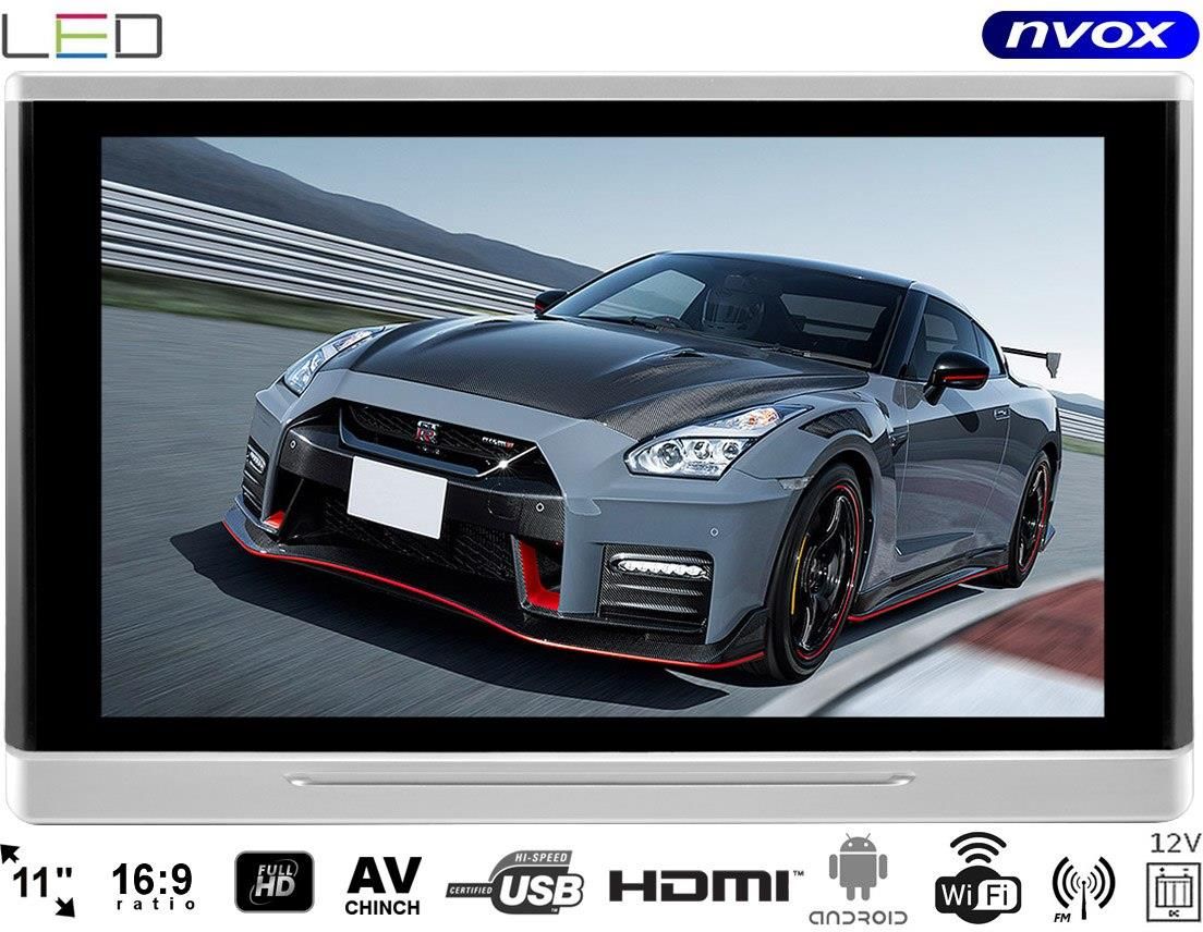 Monitor samochodowy zagłówkowy led 12cali hd usb sd fm wifi 12v NVOX - zdjęcie 2 Monitor samochodowy zagłówkowy led 12cali hd usb sd fm wifi 12v NVOX
