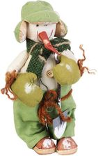 Zdjęcie Bałwan stojący w kolorze zielonym wykonany z naturalnych materialow 29 cm - Trzcianka