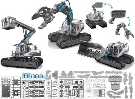 Leantoys Zestaw 3W1 Diy Koparka Podnośnik Maszyny Hydrauliczne 168 Elementów