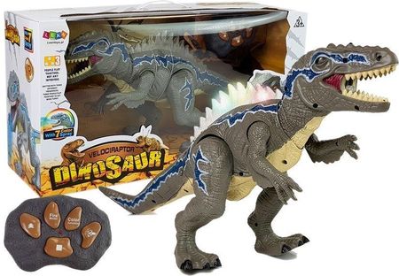 Leantoys Dinozaur Zdalnie Sterowany Tyranozaur Świeci Szary