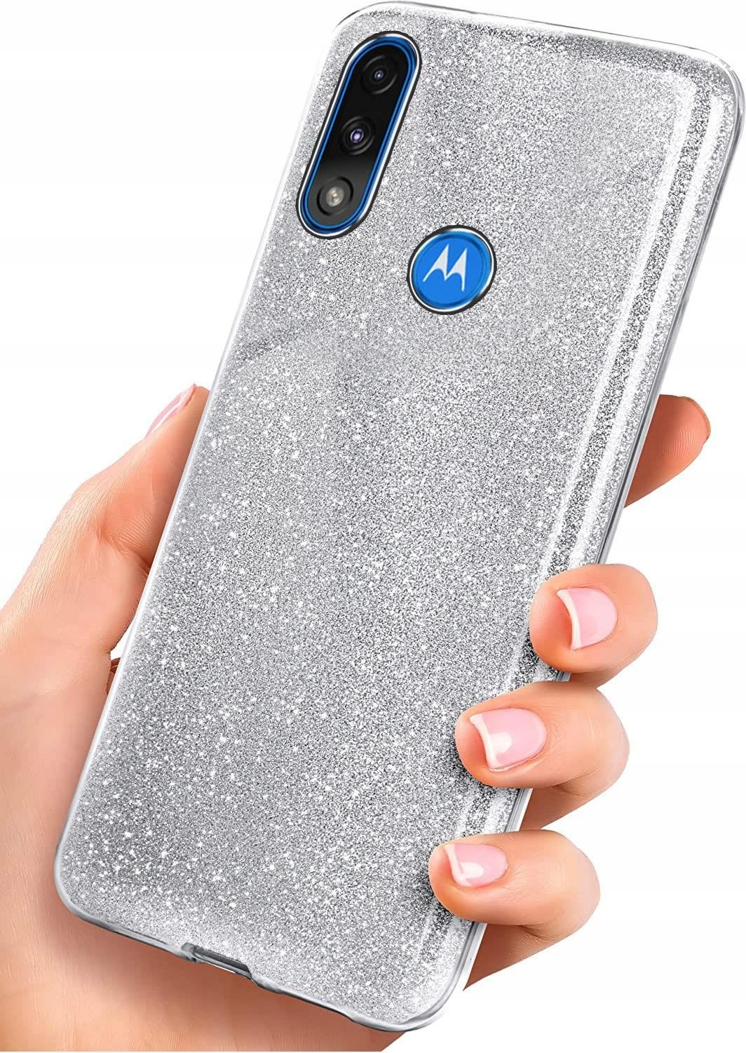 IMEIKONST Cover Con Glitter Liquidi Per Motorola Moto E7 Power - Gradient Trasparente Viola/Blu - 2