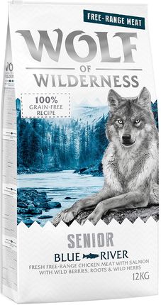 Wolf Of Wilderness Senior Blue River Kurczak Z Wolnego Wybiegu I Łosoś 12kg