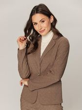 Zdjęcie Brązowo-beżowa marynarka z dzianiny - Suchowola