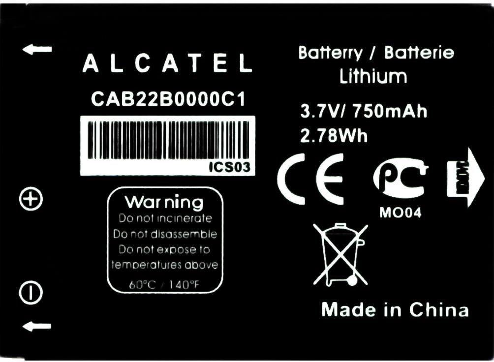 Batterie 3.7V 1.65Ah Li-ion pour Alcatel One Touch 6010