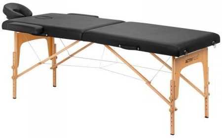 Activeshop Stół Składany Do Masażu Wood Komfort Activ Fizjo Lux 2 Segmentowy 190X70 Czarny