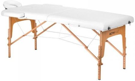 Activeshop Stół Składany Do Masażu Wood Komfort Activ Fizjo Lux 2 Segmentowy 190X70 Biały