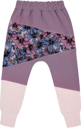 Spodnie baggy Fioletowe kwiaty