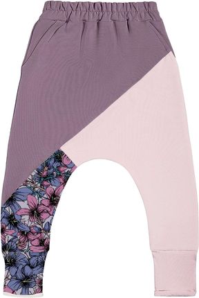 Spodnie szarawary Fioletowe kwiaty