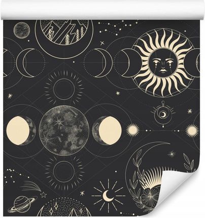 Muralo Fazy Księżyca Słońce Styl Boho Kosmos Dekor MF6859VER53