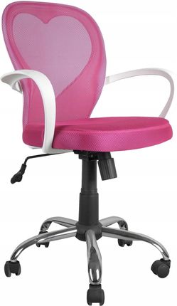 Fotel QZY-1447 do biurka dziecko Różowy obrotowy