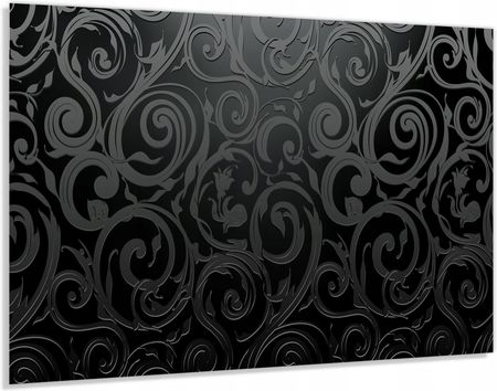 Alasta Panel Szklany Hartowany 90x70 Czarny Ornament