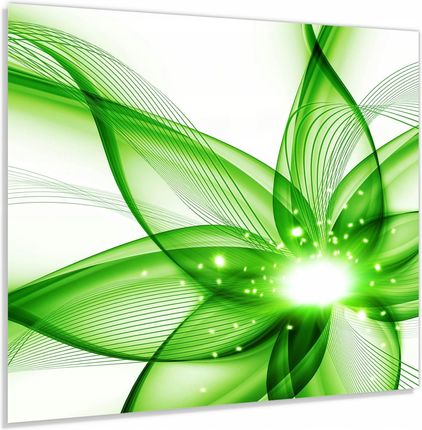 Alasta Panel Szklany Hartowany 70x60 Zielony Kwiat