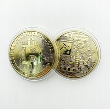 Moneta Bitcoin Złota Kryptowaluta Kolekcjonerska - Numizmatyka