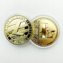 Moneta Litecoin Złota Kryptowaluta Kolekcjonerska - Numizmatyka