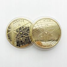 Moneta Atom Cosmos Złota Kryptowaluta Kolekcjoner - Numizmatyka