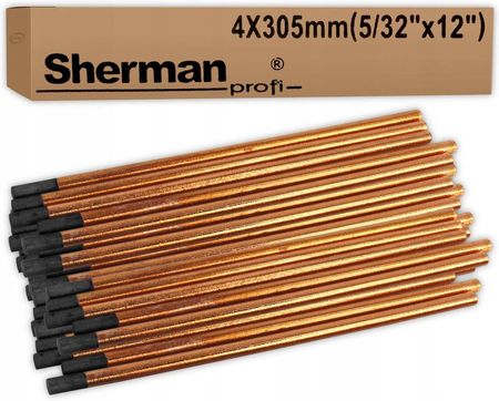 Sherman 100X Elektrody Węglowe Spawalnicze 4X305mm Set100mma17